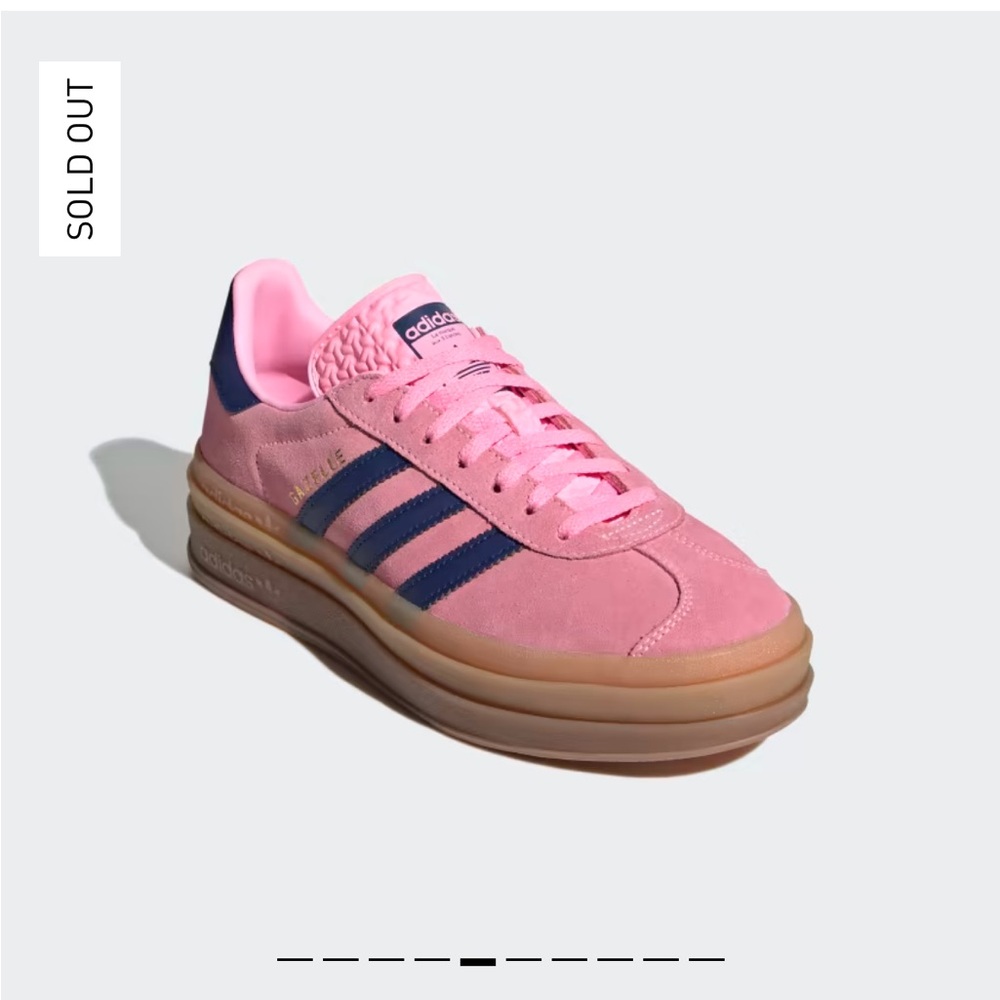GAZELLE BOLD SHOES platform in pink glow victory blue gum